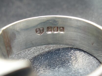 Sarah Thomas, cornelian set silver ring, Eire, Dublin 1979 SOLD - Image 4