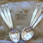 Georg Jensen, Acorn (Konge) pattern silver mocha spoons, fitted case, London import mark 1937 SOLD - Image 2