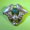 Oscar F. Dahl, Skonvirke silver and chrysoprase birds brooch, Denmark, circa 1910 SOLD