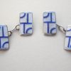 Anonymous, pair of enamel and silver cufflinks, possibly American,1930's SOLD