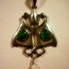 W.H.Haseler, for Liberty & Co, Art Nouveau chrysoprase set silver pendant, circa 1905, on a chain SOLD