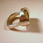 Niels Erik From, tiger eye silver ring, Denmark, London import mark 1978 SOLD - Image 2