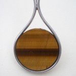 Per Davik, for Alton, tiger eye set silver torque necklace, Sweden, 1975 SOLD - Image 2