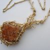 David Deakin, for Deakin & Francis, 9 carat gold citrine drusy pendant and chain, Birmingham 1972 SOLD