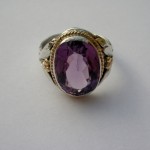 Anonymous Arts and Crafts amethyst silver and gold ring, English, circa 1908 SOLD - Image 3