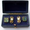 Mary Thew, Arts and Crafts pair of lady's cultured pearl and abalone shell cuff links, Scotland, circa 1920 SOLD