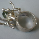 Frank Juhls, silver green tourmaline ring, Norway, circa 1965 SOLD - Image 4
