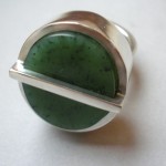 Arne Johansen, nephrite silver ring, Denmark, circa 1970 SOLD - Image 2