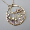 Norman Grant, 9 carat gold and enamel pendant on chain, Edinburgh 1980 SOLD