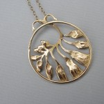 Norman Grant, 9 carat gold and enamel pendant on chain, Edinburgh 1980 SOLD - Image 2