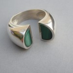Uwe Moltke, malachite silver ring, Denmark, circa 1975 SOLD - Image 2