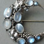 Dorrie Nossiter, Arts and Crafts moonstone brooch, English, circa 1920 SOLD - Image 3