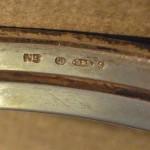 Elis Kauppi for Kupittaan Kulta, tiger eye silver bangle, Denmark, 1973 import mark SOLD - Image 5
