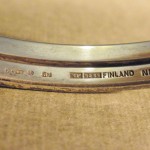 Elis Kauppi for Kupittaan Kulta, tiger eye silver bangle, Denmark, 1973 import mark SOLD - Image 4