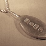 Ralph Weston, silver and malachite pendant on chain, Sheffield 1976 SOLD - Image 2