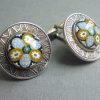 Caithness Jewellery, pair of silver and millefiori cufflinks, Edinburgh 1972 SOLD