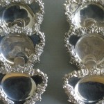 Walker & Hall, set of six electroplated fish bone side dishes, circa 1902, England SOLD - Image 2