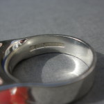Kultaseppa Salovaara, rhodochrosite tension set silver ring, Finland, circa 1970 SOLD - Image 4