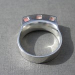 Kultaseppa Salovaara, rhodochrosite tension set silver ring, Finland, circa 1970 SOLD - Image 3