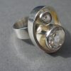 Elis Kauppi for Kupittaan Kulta, rock crystal silver ring, Finland, London import marks for 1972 SOLD