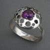 Hermann Siersbol, silver and synthetic colour change sapphire set bangle, Denmark, circa 1970 SOLD