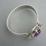 Hermann Siersbol, silver and synthetic colour change sapphire set bangle, Denmark, circa 1970 SOLD - Image 4