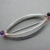Elis Kauppi for Kupittaan Kulta, amethyst set silver brooch, Finland, circa 1970 SOLD