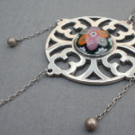 Caithness Jewellery, silver and millefiori glass pendant on chain, Edinburgh 1972 SOLD - Image 2