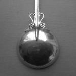 Anonymous, large Arts and Crafts silver turquoise set spoon, unmarked, English, circa 1930 SOLD - Image 4