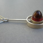 Niels Erik From, an amber silver pendant on chain, Denmark, London import marks for 1973 SOLD - Image 2