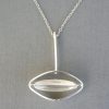 Elis Kauppi for Kupittaan Kulta, silver rock crystal pendant on chain, Finland, 1971 London import marks SOLD