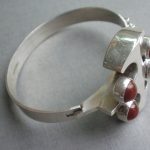 Kultaseppa Salovaara, carnelian silver bangle, Finland, date code 1973 SOLD - Image 2