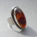 Brodrene Bjerring, amber silver ring, Denmark, circa 1970 SOLD - Image 2