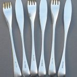 Robert Welch, matched set of six silver Alveston pattern fish knives and forks, Sheffield 1966-1975 SOLD - Image 2