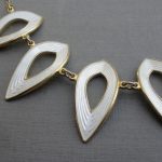 Olaf Fritjof Hjortdahl, silver gilt and white enamel necklace, Norway, circa 1960 SOLD - Image 2
