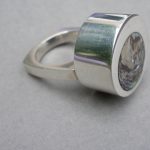 Brodrene Bjerring, abalone shell set silver ring, Denmark, circa 1970 SOLD - Image 3