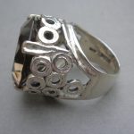 S&Co, smoky quartz silver ring, Birmingham 1977 SOLD - Image 2