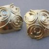 Jane Watling of Lacock, a pair of silver gilt ear studs, London 1990 SOLD