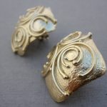 Jane Watling of Lacock, a pair of silver gilt ear studs, London 1990 SOLD - Image 2