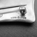 Henning Koppel, for Georg Jensen, silver brooch, #327, Denmark, 1960 London import mark SOLD - Image 4