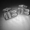 Henning Koppel, for Georg Jensen, pair of silver cufflinks, #116, Denmark, 1974 London import mark