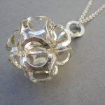Elis Kauppi, for Kupittaan Kulta, large silver pendant on chain, Finland, Nina Breddal 1975 London import mark SOLD - Image 2