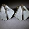 J.Tostrup, silver gilt and guilloche enamel ear clips, Norway, circa 1960 SOLD