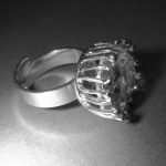 Anonymous, 835 standard silver and rock crystal ring, probably German, circa 1970 SOLD - Image 2