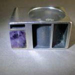 Joel Degen, amethyst, silver and oxidised silver ring, circa 1970 SOLD - Image 7