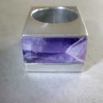Joel Degen, amethyst, silver and oxidised silver ring, circa 1970 SOLD - Image 6