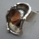 Jen Andersen and Erik Dennung, silver plated agate set ring, Denmark, circa 1975 SOLD - Image 2