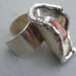 Jen Andersen and Erik Dennung, silver plated agate set ring, Denmark, circa 1975 SOLD - Image 3