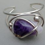 Brodrene Bjerring (Brothers Bjerring), silver plated amethyst pendant and chain with matching bangle, Denmark, circa 1974 SOLD - Image 5