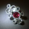 Elis Kauppi for Kupittaan Kulta, rock crystal and synthetic stone set silver ring, from the 'Mountain Stream' collection, Finland, circa 1975 SOLD